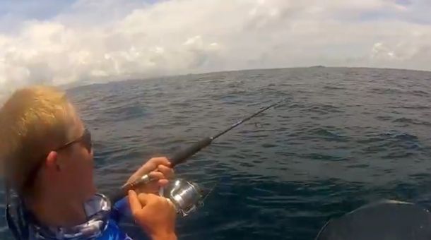 VIDEO: Teen catches his first marlin